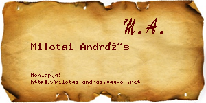 Milotai András névjegykártya