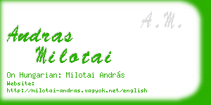 andras milotai business card